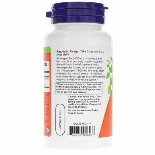 Ashwagandha Standardized Extract 450 Mg, 90 Veg Capsule, NOW