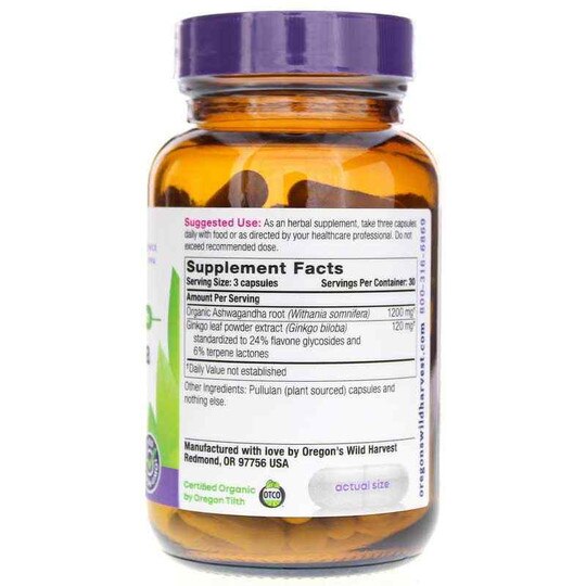 Ashwagandha Ginkgo, 90 Vegan Capsules, OWH