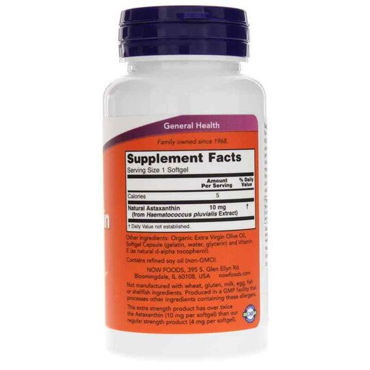 Astaxanthin 10 Mg, 60 Softgels, NOW