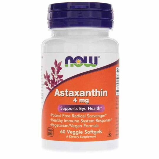 Astaxanthin 4 Mg Vegetarian, 60 Veg Softgels, NOW