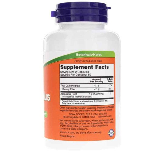 Astragalus 500 Mg, 100 Capsules, NOW