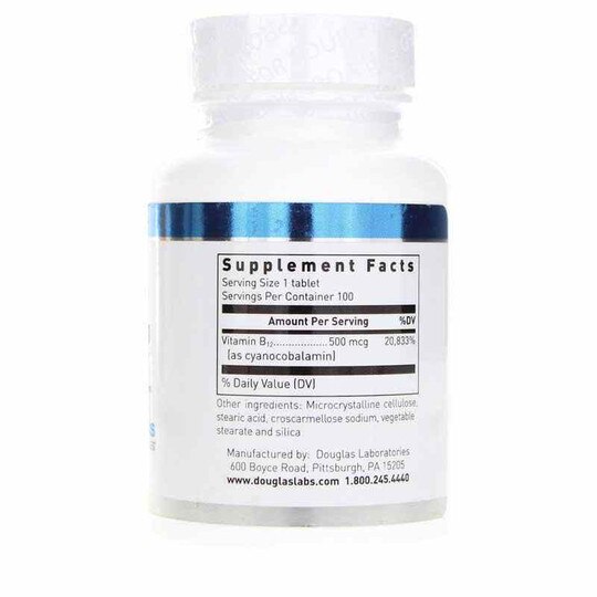 B-12 500 Mcg, 100 Tablets, DGL