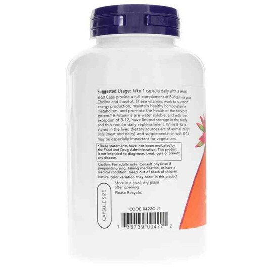 B-50 Capsules, 250 Veg Capsules, NOW