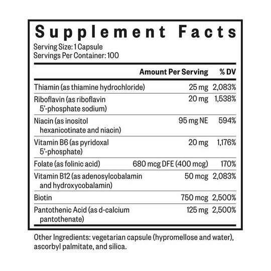 B Complex Methyl-Free, 100 Veg Capsules, SKH