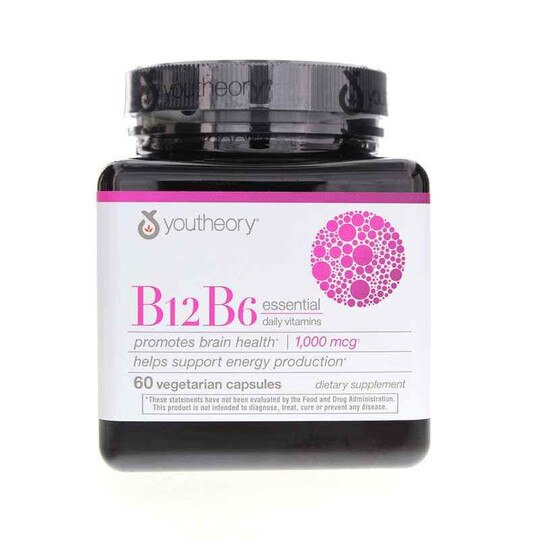 B12 B6 Essential Daily Vitamins, 60 Veg Capsules, YTY