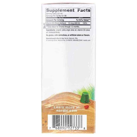Baby's Vitamin D3 400 IU, 0.76 Oz, NRN