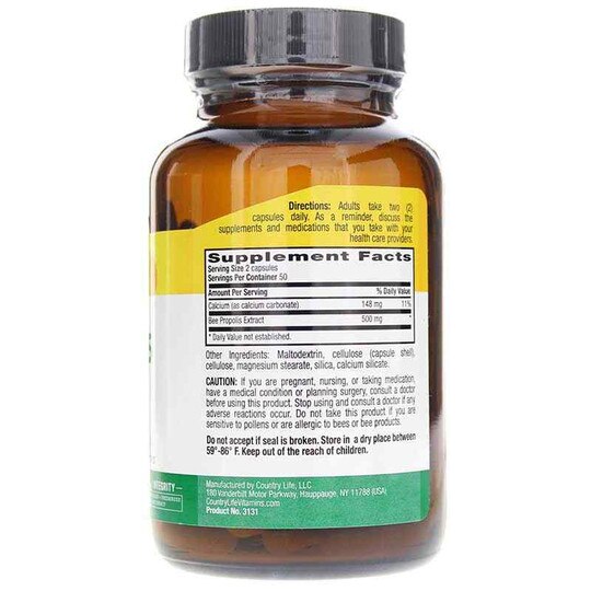 Bee Propolis Caps 500 Mg, 100 Veg Capsules, CTL