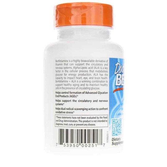Benfotiamine 150 + Alpha Lipoic Acid, 60 Veg Capsules, DRB