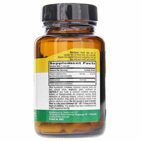 Benfotiamine with Thiamin 150 Mg, 60 Vegan Capsules, CTL