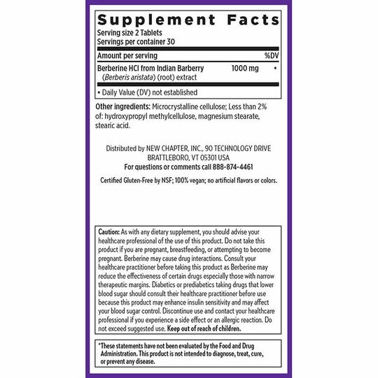 Berberine 1000 Mg, 60 Vegan Tablets, NCH