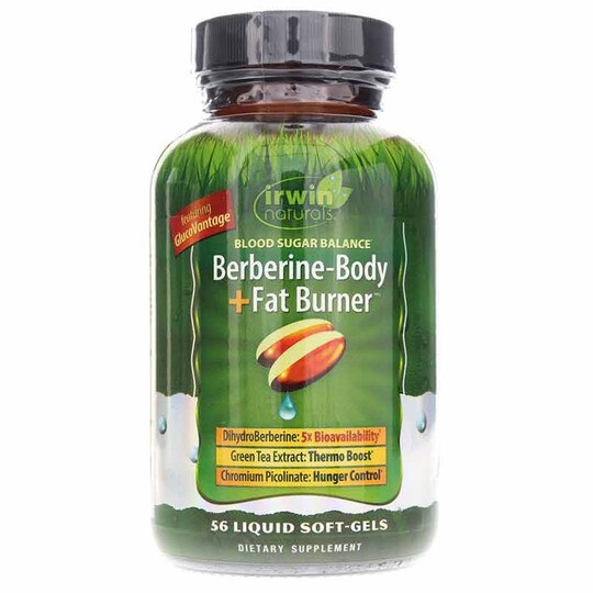 Berberine-Body + Fat Burner, 56 Liquid Softgels, IRN