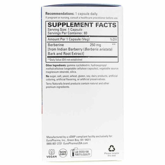 Berberine MetX 250 Mg, 60 Capsules, TNT