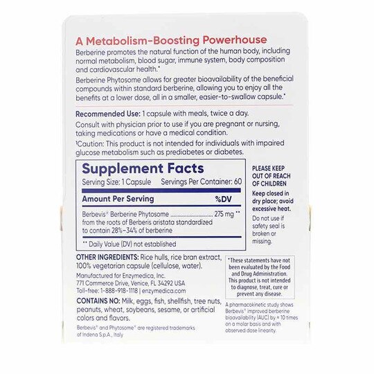 Berberine Phytosome, 60 Capsules, ENZ