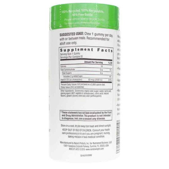 Berry D-Licious Vitamin D3 2500 IU, 50 Gummies, RBL