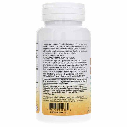 Berry Dophilus for Kids, 60 Chewables, NOW