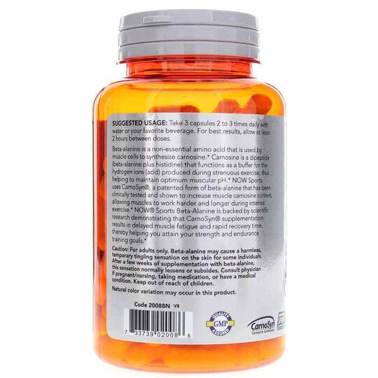 Beta-Alanine 750 Mg, 120 Veg Capsules, NOW