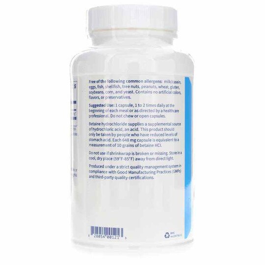 Betaine HCl, 100 Capsules, KL