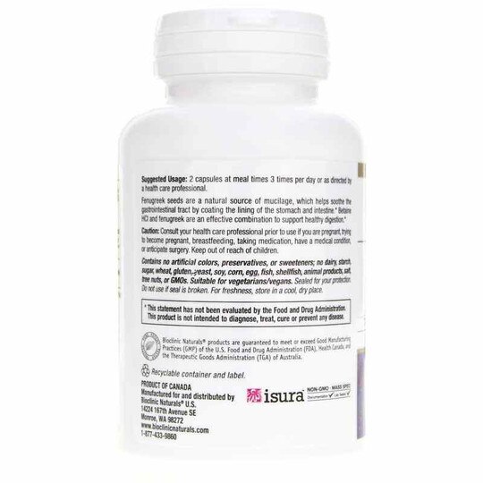 Betaine HCl with 100 Mg Fenugreek, 60 Veg Capsules, BCN