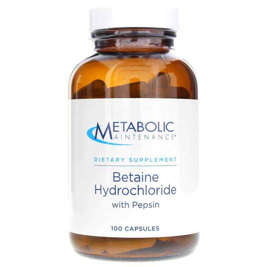 Betaine Hydrochloride with Pepsin, 100 Capsules, MTM