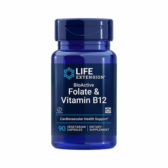 BioActive Folate & Vitamin B12, 90 Veg Capsules, LFE