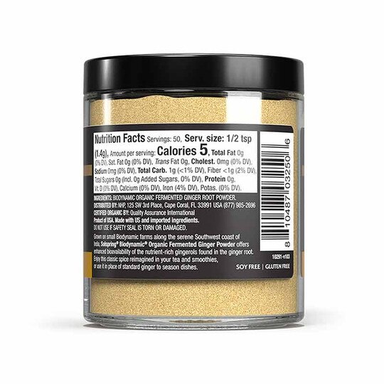Biodynamic Fermented Ginger Powder Organic, 2.4 Oz, SOL