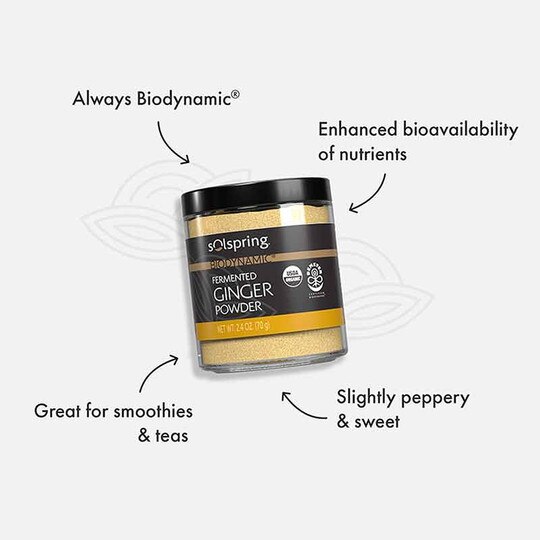Biodynamic Fermented Ginger Powder Organic, 2.4 Oz, SOL