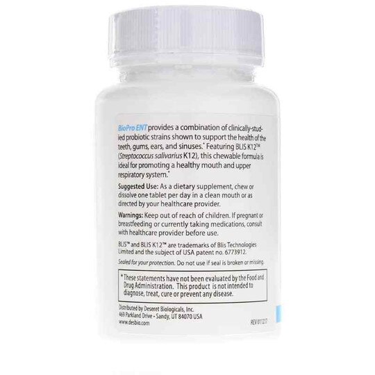 BioPro ENT Probiotic, 60 Tablets, DB