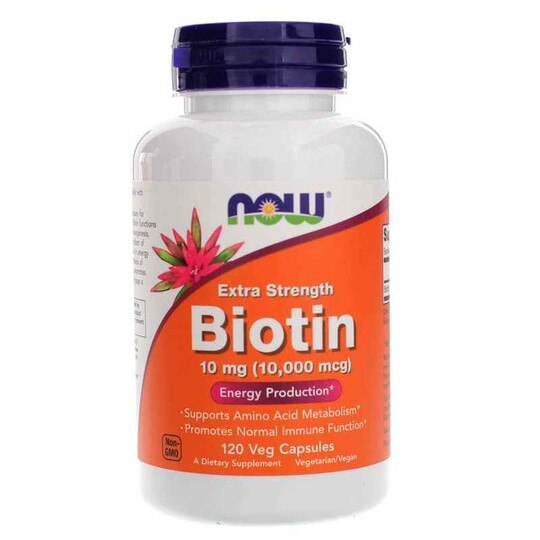 Biotin 10 Mg Extra Strength, 120 Veg Capsules, NOW