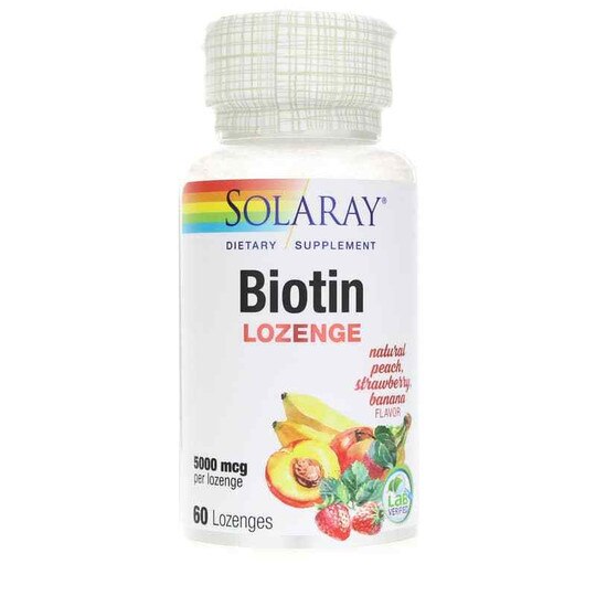 Biotin Lozenge 5000 Mcg Peach Strawberry Banana, 60 Loz, SLR