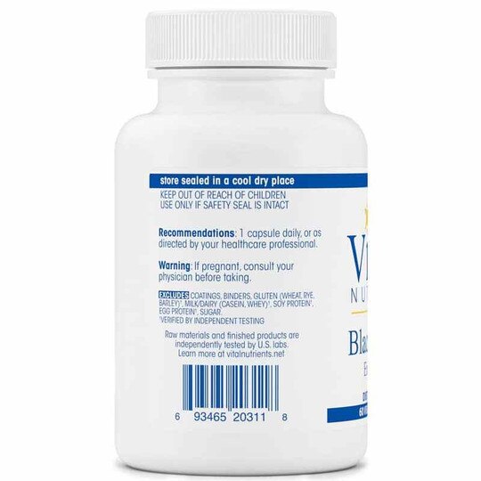 Black Cohosh Extract 250 Mg, 60 Veg Capsules, VTN