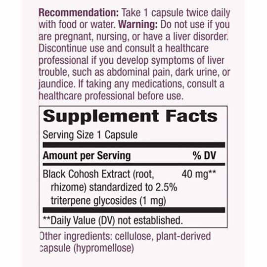Black Cohosh Standardized, 120 Veg Capsules, NWA