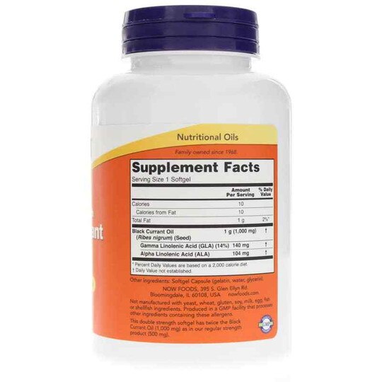 Black Currant Oil 1000 Mg, 100 Softgels, NOW