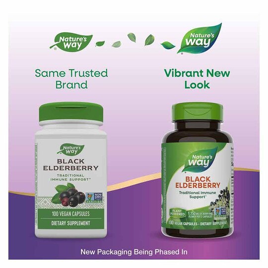 Black Elderberry, 100 Veg Capsules, NWA