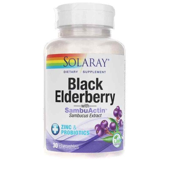Black Elderberry with SambuActin plus Zinc & Probiotics, Solaray