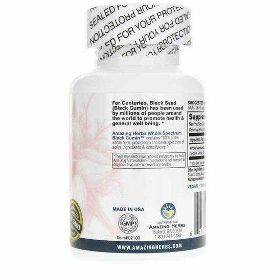 Black Seed Original Plain, 100 Veg Capsules, AZH
