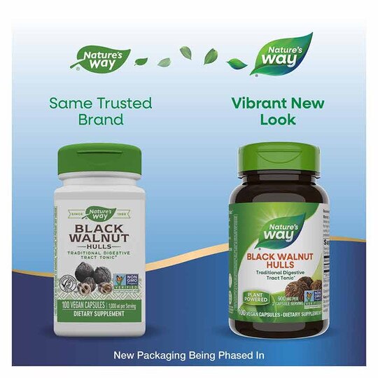 Black Walnut Hulls, 100 Vegan Capsules, NWA