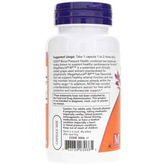 Blood Pressure Health, 90 Veg Capsules, NOW