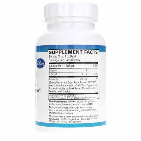 BosPro Boswellia 500 Mg, 60 Softgels, EUMD
