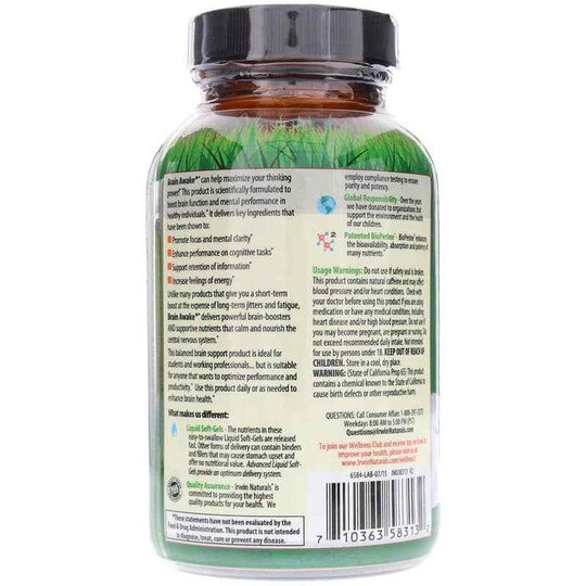 Brain Awake, 60 Liquid Softgels, IRN