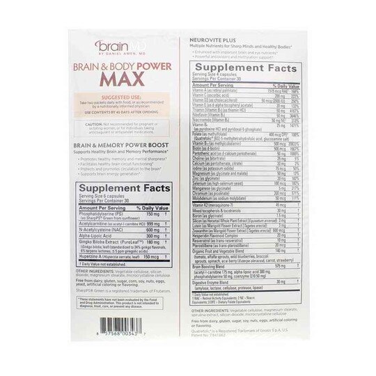 Brain & Body Power Max, 60 Packets, BMD
