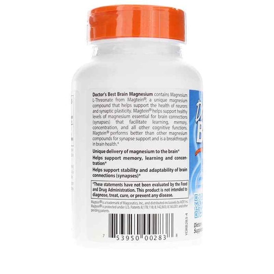 Brain Magnesium with Magtein 50 Mg, 90 Veg Capsules, DRB