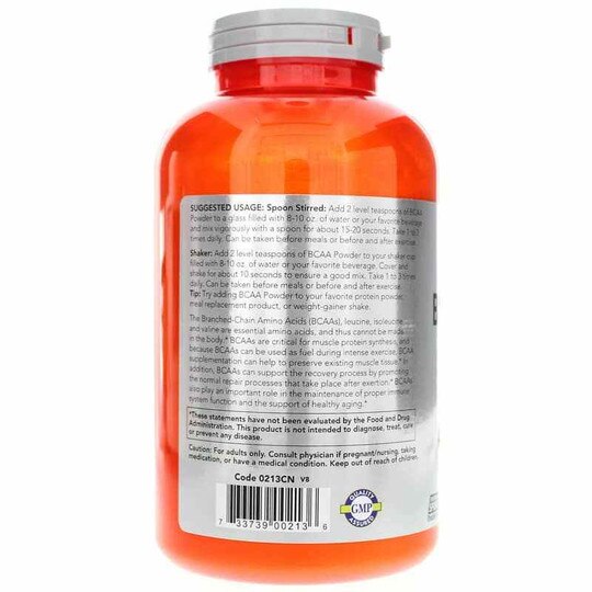Branched Chain Amino Acid Powder, 12 Oz, NOW
