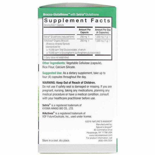 Brocco-Glutathione, 60 Veg Capsules, NAN