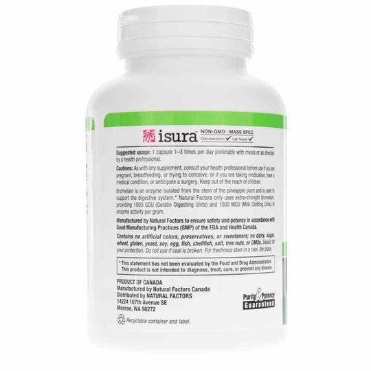 Bromelain 500 Mg, 180 Capsules, NF