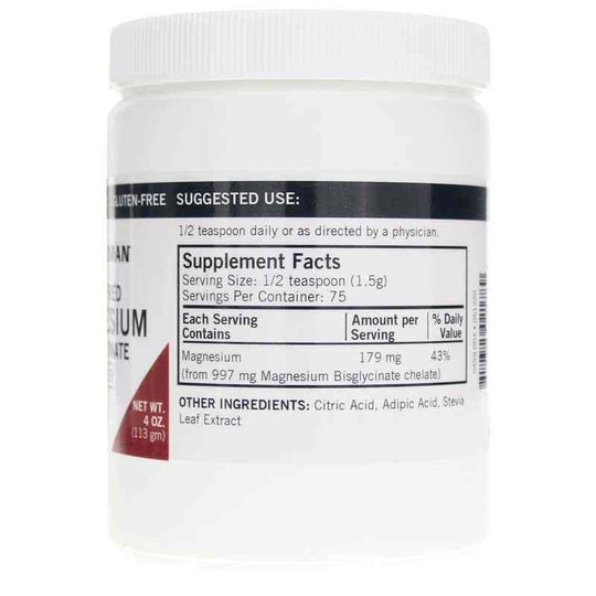 Buffered Magnesium Bisglycinate Powder, 4 Oz, KRK