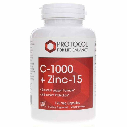 C-1000 + Zinc-15, 120 Veg Capsules, PFLB
