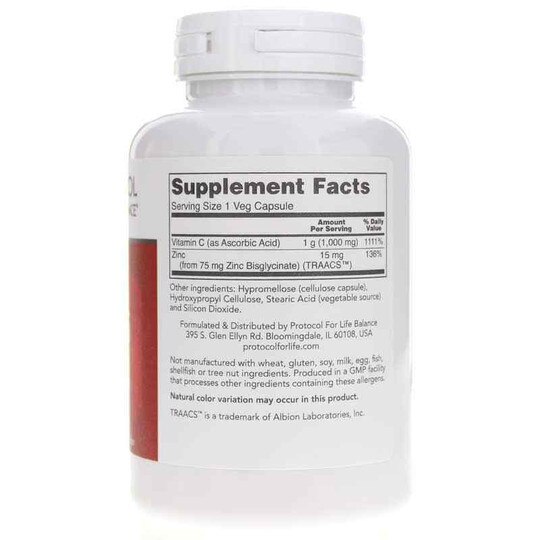 C-1000 + Zinc-15, 120 Veg Capsules, PFLB