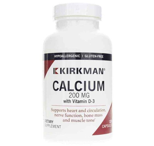 Calcium 200 Mg, 120 Capsules, KRK