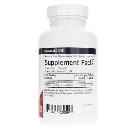 Calcium 200 Mg, 120 Capsules, KRK
