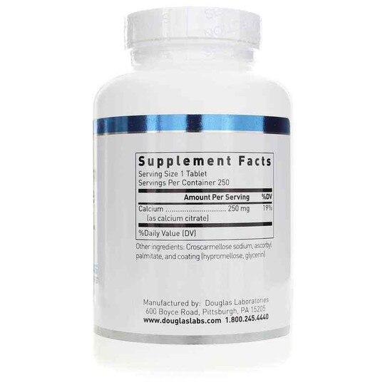 Calcium Citrate 250 Mg, 250 Tablets, DGL